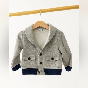 Janie and Jack Gray Blazer with Navy Trim